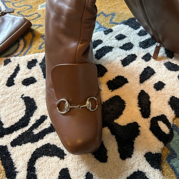 GUCCI Brown Lillian Leather Knee-High Boots - 39 - Picture 6 of 8